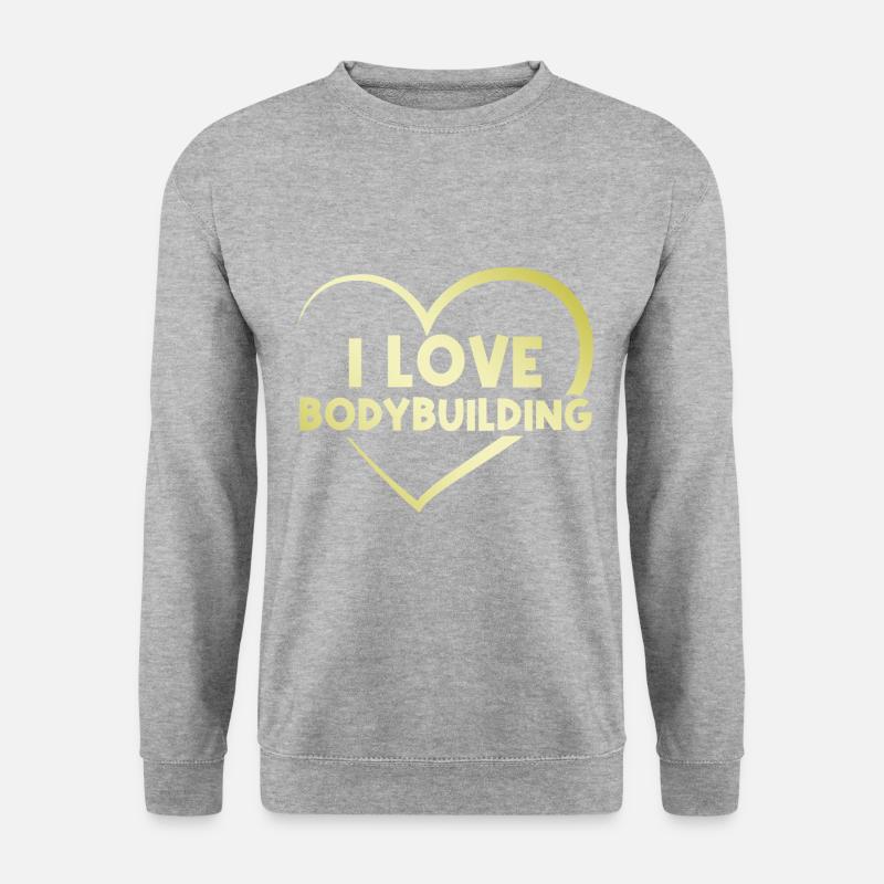 Ich liebe Bodybuilding - Unisex Pullover - Weißgrau meliert