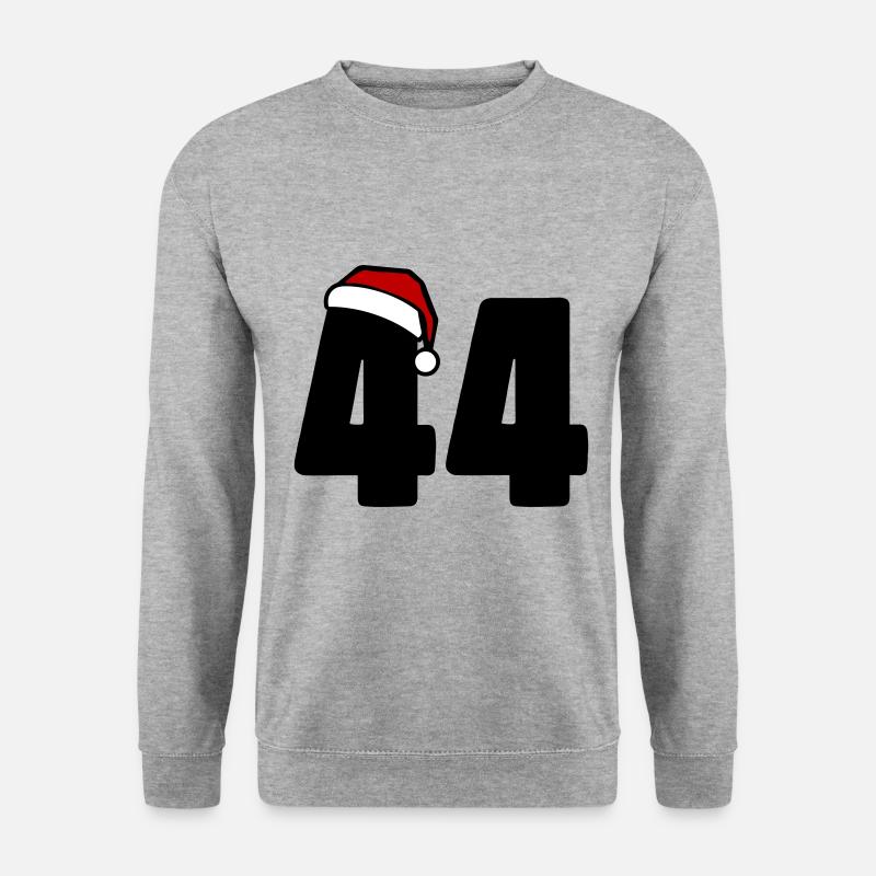 44 Zahl Weihnachten - Unisex Pullover - Weißgrau meliert