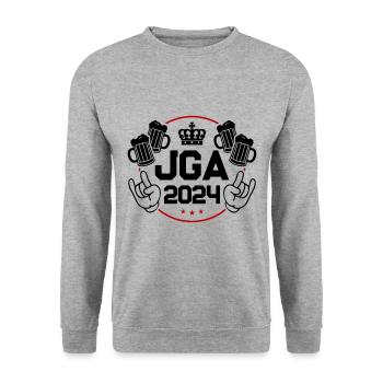 Bachelor Party 2024 Bachelor Party - Unisex Sweatshirt - salt & pepper - Front - Alina (178cm) & Michal (187cm)