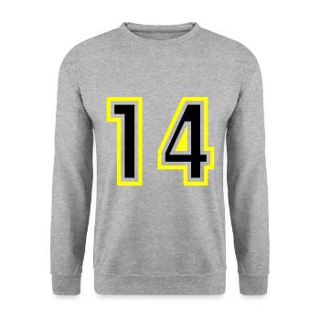 14 Number College - Unisex Sweatshirt - salt & pepper - Front - Alina (178cm) & Michal (187cm)