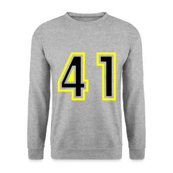 41 Number College - Unisex Sweatshirt - salt & pepper - Front - Alina (178cm) & Michal (187cm)