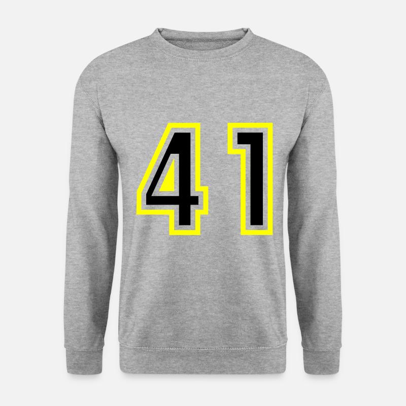 41 Zahl College - Unisex Pullover - Weißgrau meliert