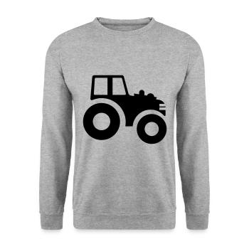 Traktor Symbol - Unisex Pullover - Weißgrau meliert - Vorne - Alina (178cm) & Michal (187cm)