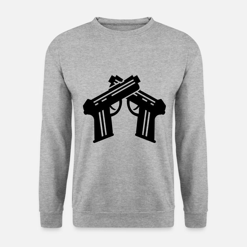 Pistole Symbol - Unisex Pullover - Weißgrau meliert