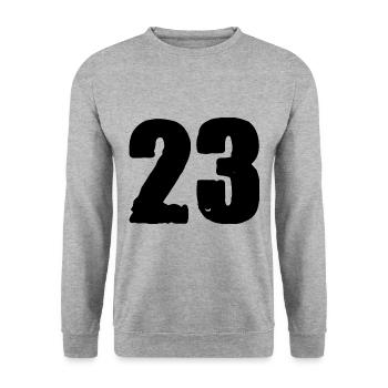 23 number jersey - Unisex Sweatshirt - salt & pepper - Front - Alina (178cm) & Michal (187cm)