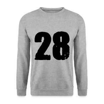 28 Number jersey - Unisex Sweatshirt - salt & pepper - Front - Alina (178cm) & Michal (187cm)
