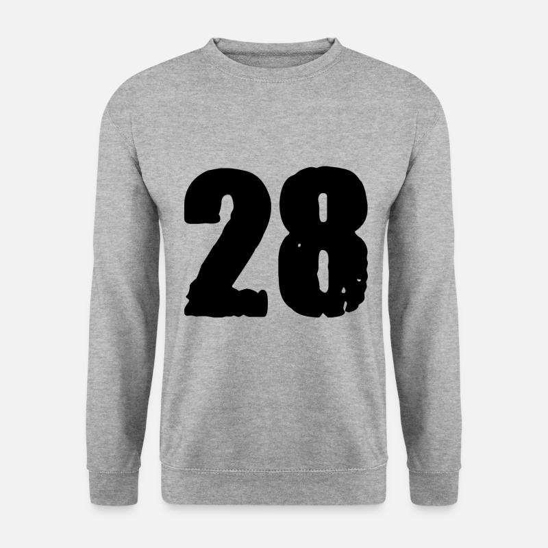 28 Zahl Trikot - Unisex Pullover - Weißgrau meliert