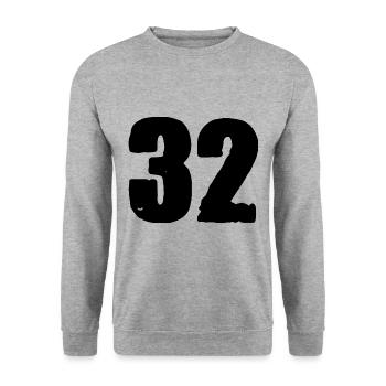 32 number jersey - Unisex Sweatshirt - salt & pepper - Front - Alina (178cm) & Michal (187cm)