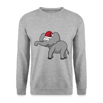 Bande dessinée de Noël des éléphants - Sweat-shirt Unisexe - gris chiné - Devant - Alina (178cm) & Michal (187cm)
