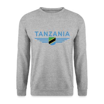 Tanzania T-Shirt for Real Fans - Unisex Sweatshirt - salt & pepper - Front - Alina (178cm) & Michal (187cm)