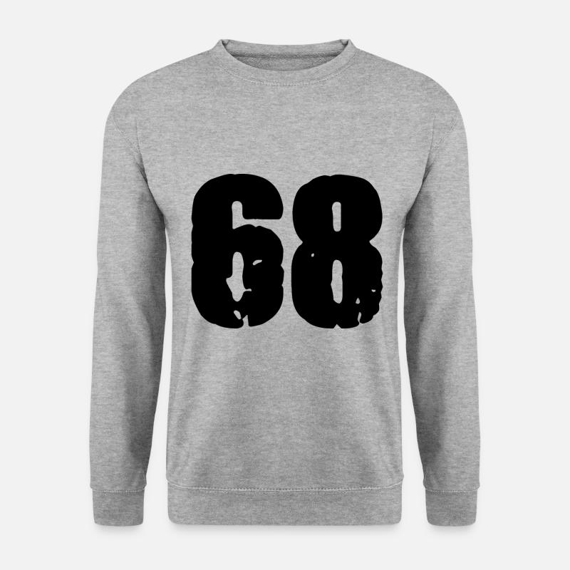 68 Zahl Trikot - Unisex Pullover - Weißgrau meliert