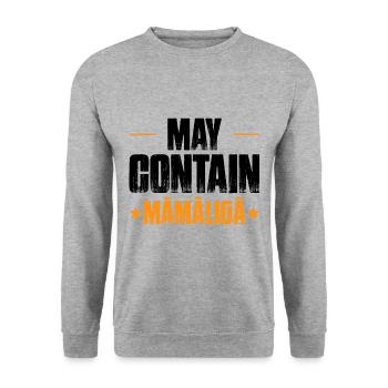 Peut contenir Mamaliga - Sweat-shirt Unisexe - gris chiné - Devant - Alina (178cm) & Michal (187cm)
