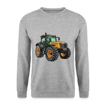 Traktor Symbol - Unisex Pullover - Weißgrau meliert - Vorne - Alina (178cm) & Michal (187cm)
