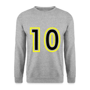 10 Number College - Unisex Sweatshirt - salt & pepper - Front - Alina (178cm) & Michal (187cm)