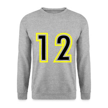 12 Number College - Unisex Sweatshirt - salt & pepper - Front - Alina (178cm) & Michal (187cm)