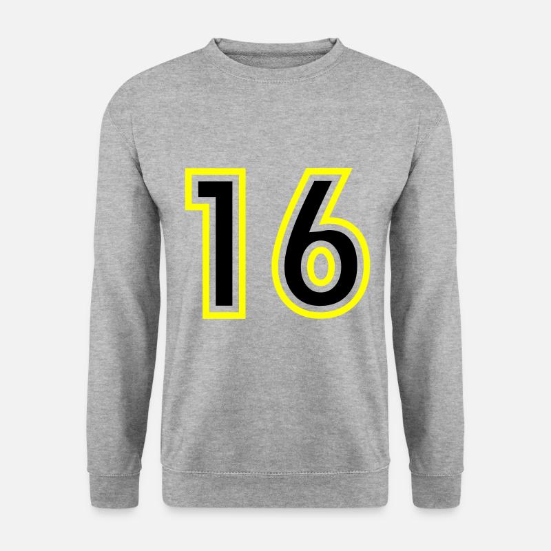 16 Number College - Unisex Sweatshirt - salt & pepper