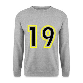 19 Number College - Unisex Sweatshirt - salt & pepper - Front - Alina (178cm) & Michal (187cm)