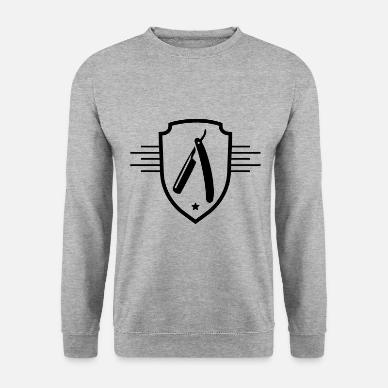 Barber Rasierklinge - Unisex Pullover - Weißgrau meliert