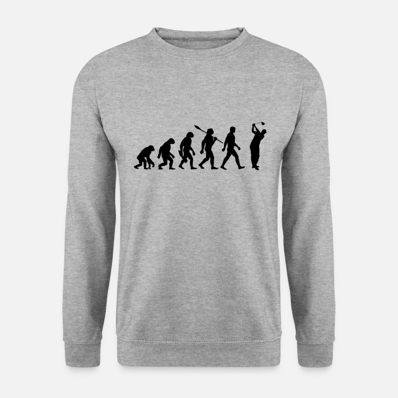 Evolution Golf - Golfspieler - Unisex Pullover - Weißgrau meliert