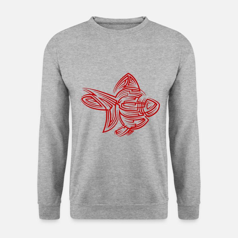 Goldfisch Tribal Tattoo - Unisex Pullover - Weißgrau meliert
