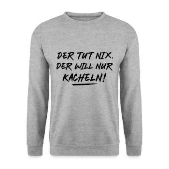 Fliesenleger Geschenkidee - Unisex Pullover - Weißgrau meliert - Vorne - Alina (178cm) & Michal (187cm)