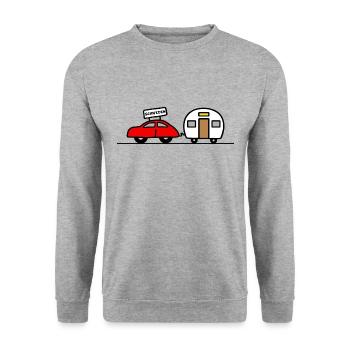 Wohnwagen Camper Reisen Schweden - Unisex Pullover - Weißgrau meliert - Vorne - Alina (178cm) & Michal (187cm)