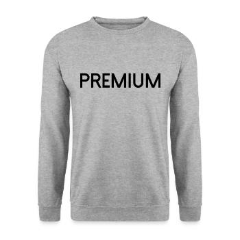 Premium Police Texte - Sweat-shirt Unisexe - gris chiné - Devant - Alina (178cm) & Michal (187cm)