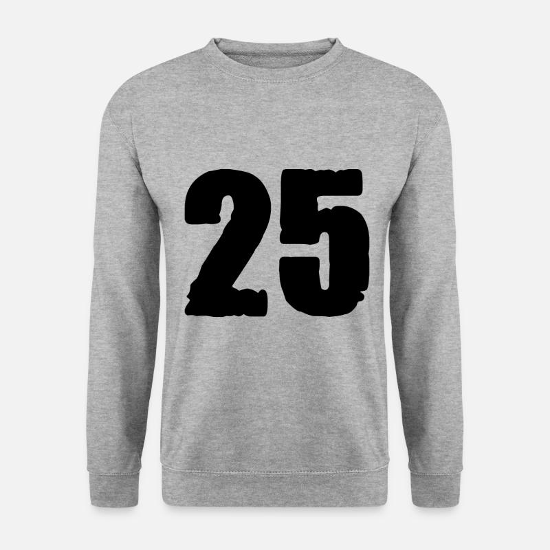 25 Zahl Trikot - Unisex Pullover - Weißgrau meliert