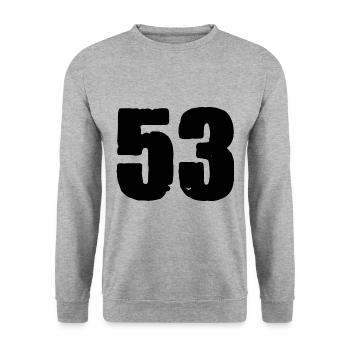 Maillot à 53 numéros - Sweat-shirt Unisexe - gris chiné - Devant - Alina (178cm) & Michal (187cm)