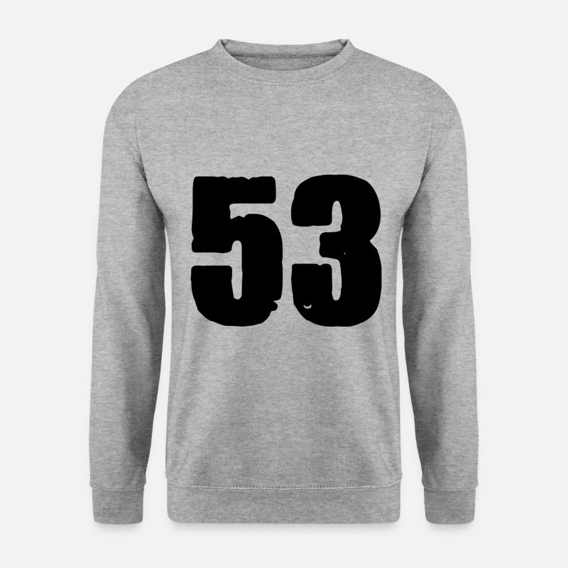 53 Zahl Trikot - Unisex Pullover - Weißgrau meliert