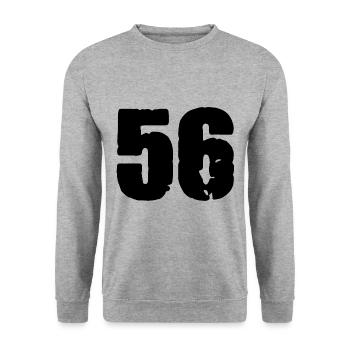 56 Number jersey - Unisex Sweatshirt - salt & pepper - Front - Alina (178cm) & Michal (187cm)