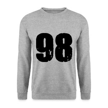 98 number jersey - Unisex Sweatshirt - salt & pepper - Front - Alina (178cm) & Michal (187cm)