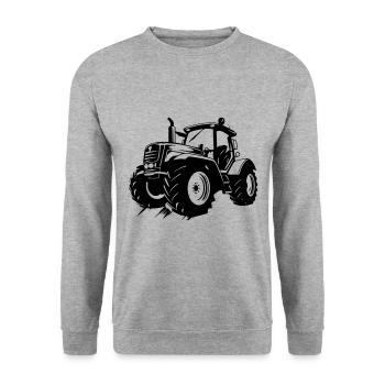 Traktor Bauer Farmer Symbol - Unisex Pullover - Weißgrau meliert - Vorne - Alina (178cm) & Michal (187cm)
