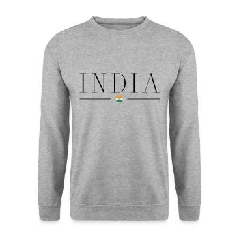 J’aime l’Inde - Sweat-shirt Unisexe - gris chiné - Devant - Alina (178cm) & Michal (187cm)