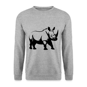 Bien-être animal rhinocéros - Sweat-shirt Unisexe - gris chiné - Devant - Alina (178cm) & Michal (187cm)