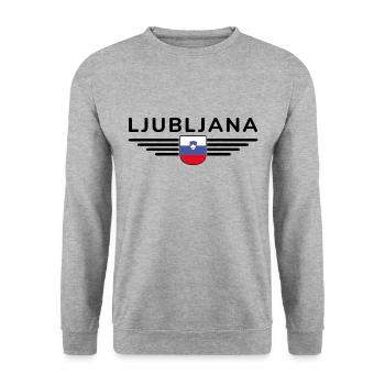 Trendy Ljubljana design - Unisex Sweatshirt - salt & pepper - Front - Alina (178cm) & Michal (187cm)