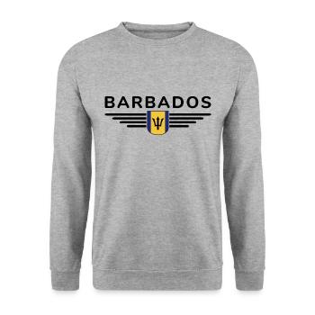 T-Shirt de la Barbade : Pure sensation des Caraïbes - Sweat-shirt Unisexe - gris chiné - Devant - Alina (178cm) & Michal (187cm)