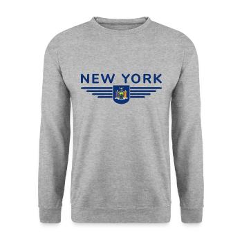 T-shirt de supporter de New York – Parfait pour les fans ! - Sweat-shirt Unisexe - gris chiné - Devant - Alina (178cm) & Michal (187cm)