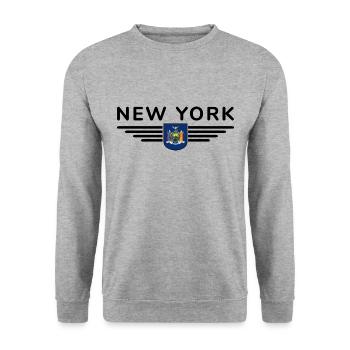 T-shirt de supporter de New York – Parfait pour les fans ! - Sweat-shirt Unisexe - gris chiné - Devant - Alina (178cm) & Michal (187cm)