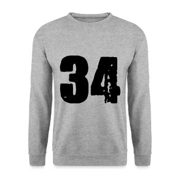 Maillot à 34 numéros - Sweat-shirt Unisexe - gris chiné - Devant - Alina (178cm) & Michal (187cm)