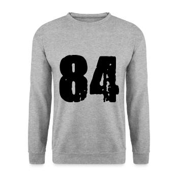 84 number jersey - Unisex Sweatshirt - salt & pepper - Front - Alina (178cm) & Michal (187cm)