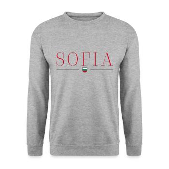 Sofia, Bulgaria Style Design T-Shirt - Unisex Sweatshirt - salt & pepper - Front - Alina (178cm) & Michal (187cm)