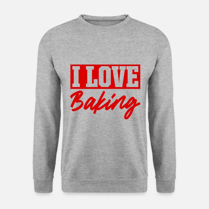 Ich liebe Backen - Unisex Pullover - Weißgrau meliert