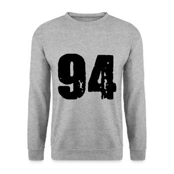 Maillot à 94 numéros - Sweat-shirt Unisexe - gris chiné - Devant - Alina (178cm) & Michal (187cm)