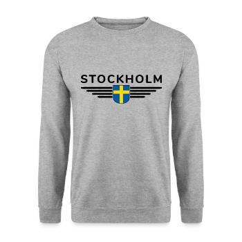 Stockholm T-Shirt für Fans und Reisende - Unisex Pullover - Weißgrau meliert - Vorne - Alina (178cm) & Michal (187cm)