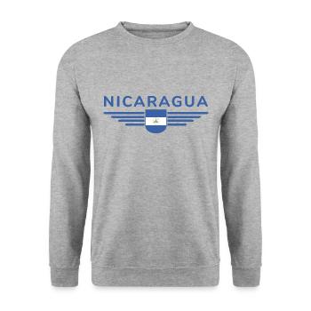 Nicaragua T-Shirt Design - Unisex Pullover - Weißgrau meliert - Vorne - Alina (178cm) & Michal (187cm)