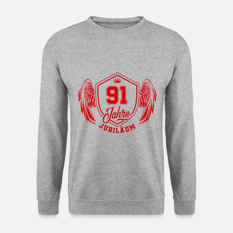 91 Zahl Wappen - Unisex Pullover - Weißgrau meliert
