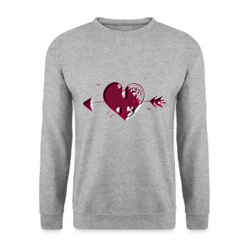 heart symbol pink arrow scars - Unisex Sweatshirt - salt & pepper - Front - Alina (178cm) & Michal (187cm)