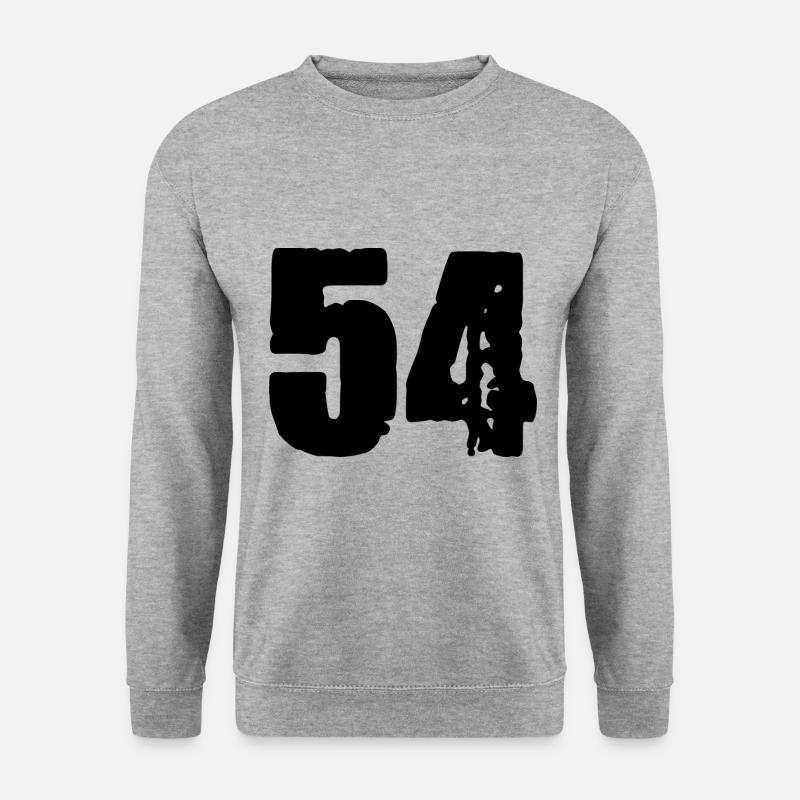 54 Zahl Trikot - Unisex Pullover - Weißgrau meliert