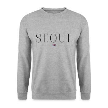 I love Seoul - Unisex Sweatshirt - salt & pepper - Front - Alina (178cm) & Michal (187cm)
